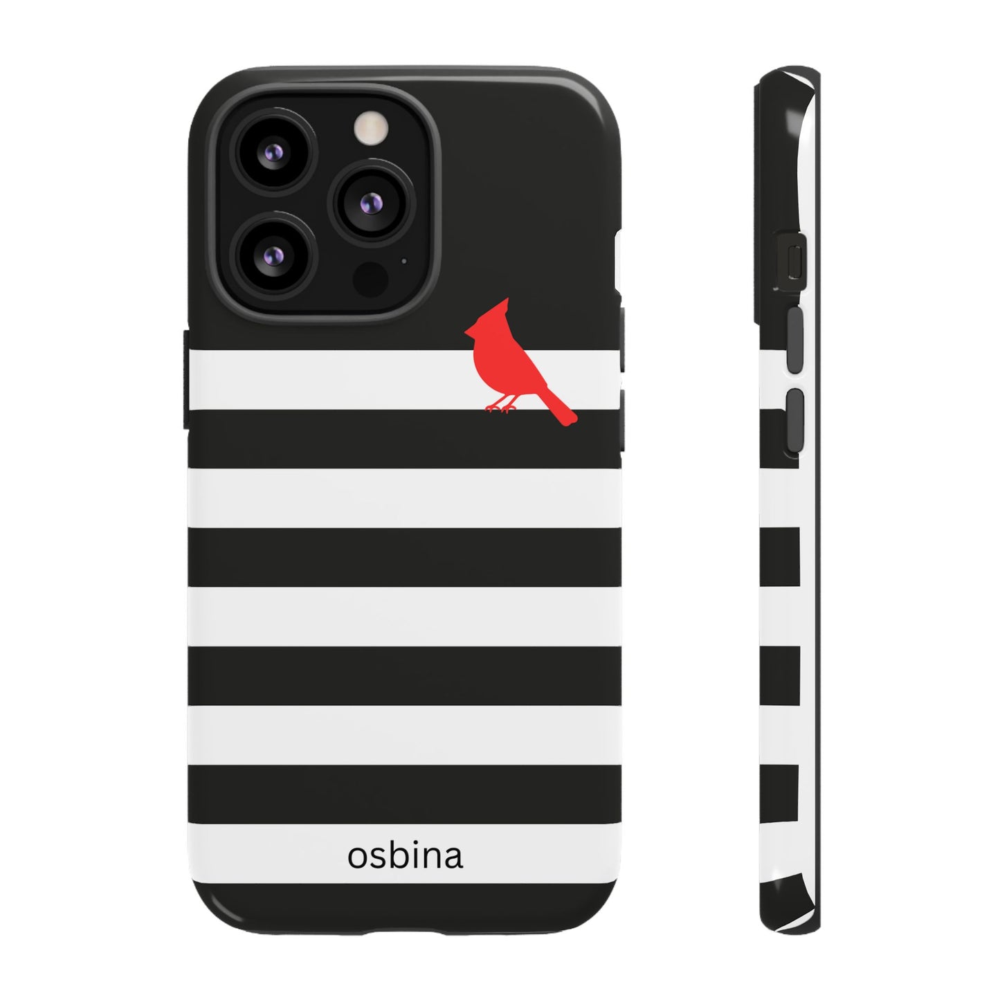 osbina | Redbird Edition Thinking of You Phone Case Black & White Stripe | Inspired By Collection