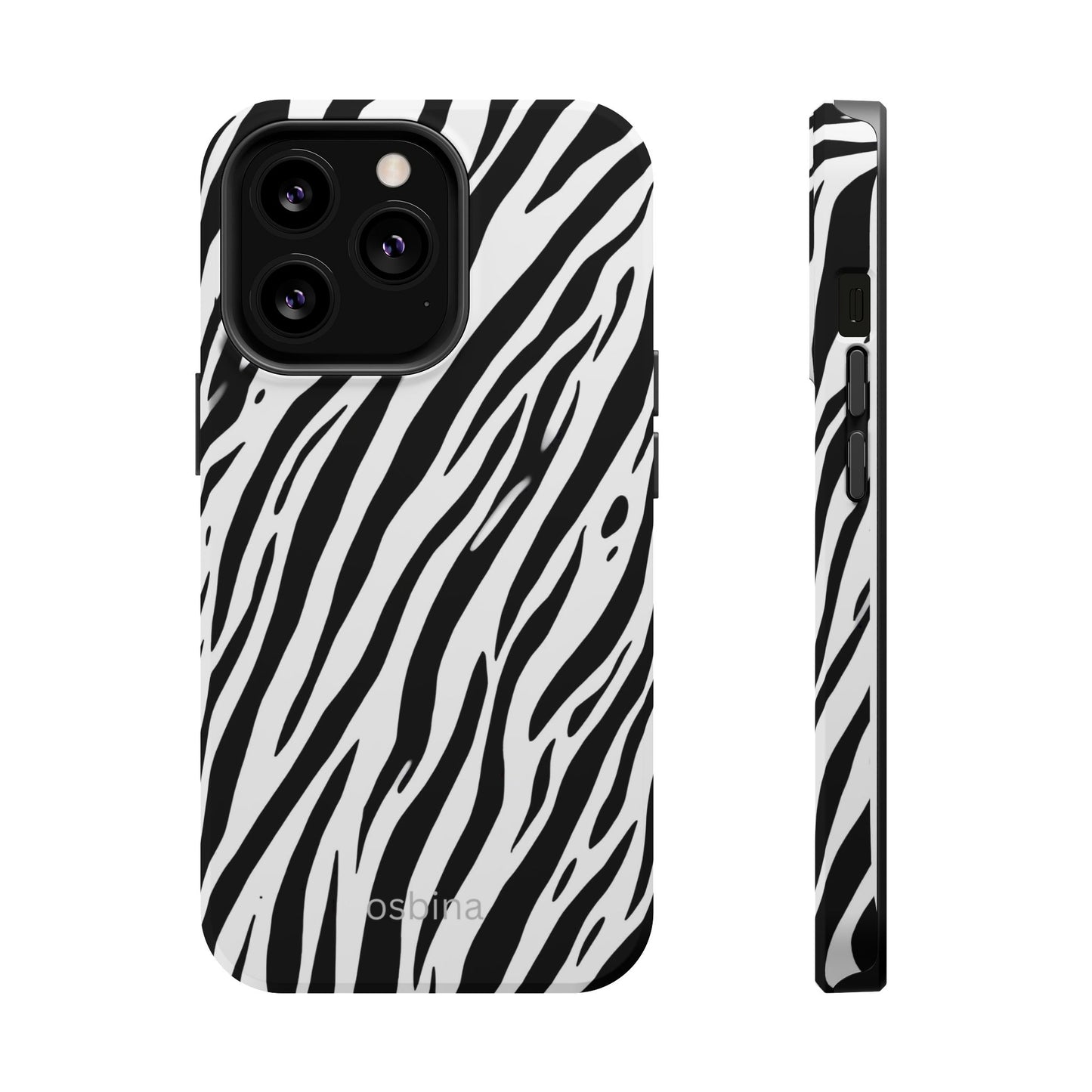 osbina | MagSafe Compatible for iPhone | The Bengal Bold Stripe Case in White + Black | The Season Collective