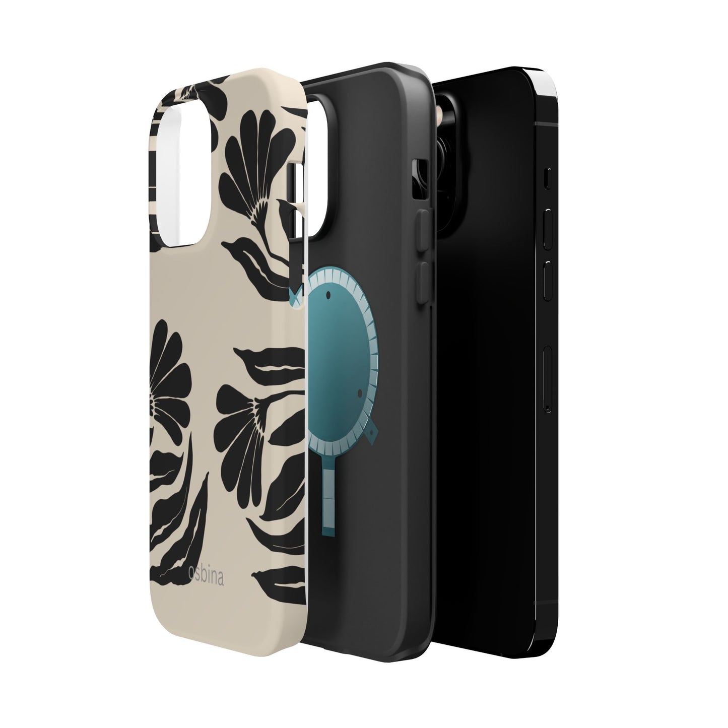 osbina | MagSafe compatible for iPhone | Obsidian Bloom Flower Phone Case | Modern Muse Collection