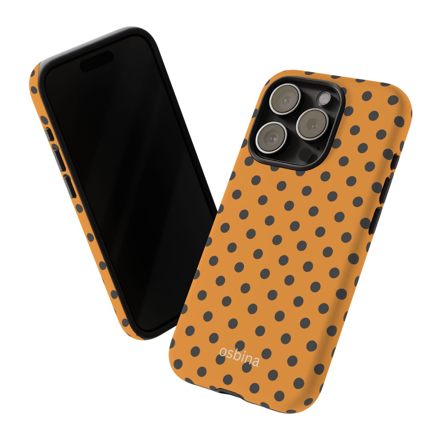 osbina | Spot On Chic — The Orange + Black Polka Dot Case | The Season Collective