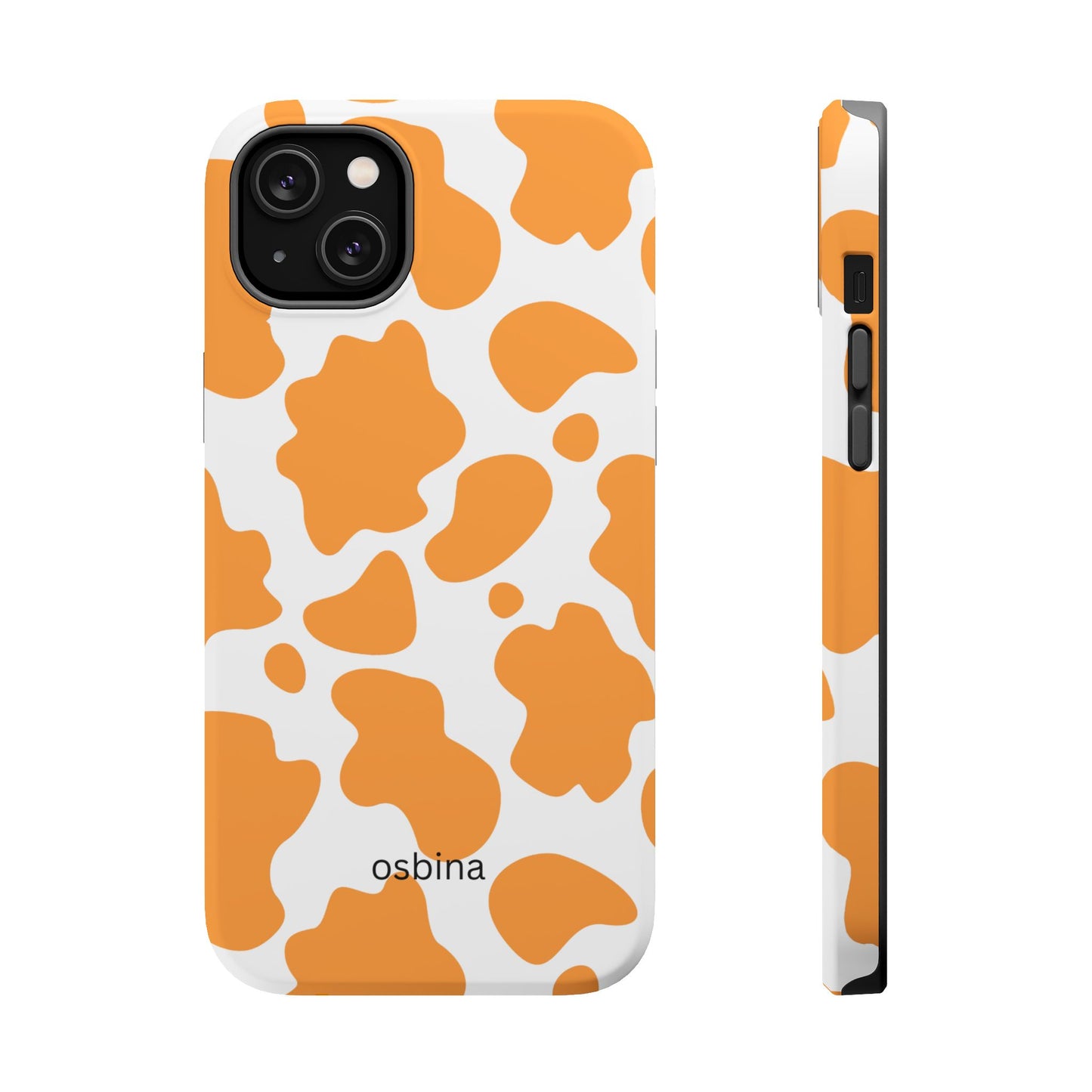 osbina | MagSafe Compatible for iPhone | Holy Cow, It’s Chic — The Orange Cow Print Case | The Season Collective