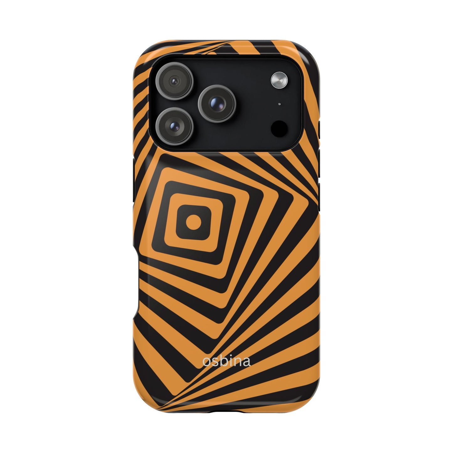 osbina | MagSafe Compatible for iPhone | Step Into the Zone — The Orange + Black Spiral Case | The Season Collective