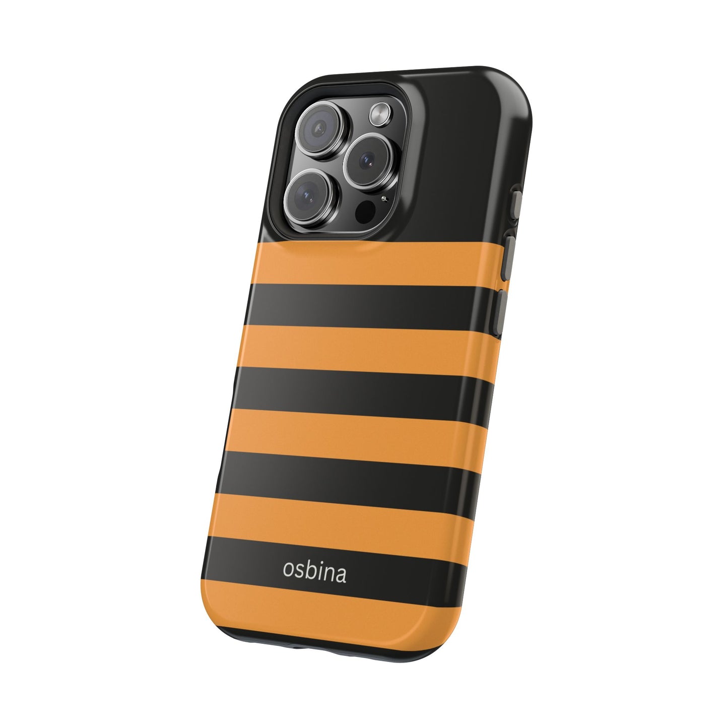 osbina | MagSafe Compatible for iPhone | The Horizon Stripe Case in Black + Orange | The Season Collective