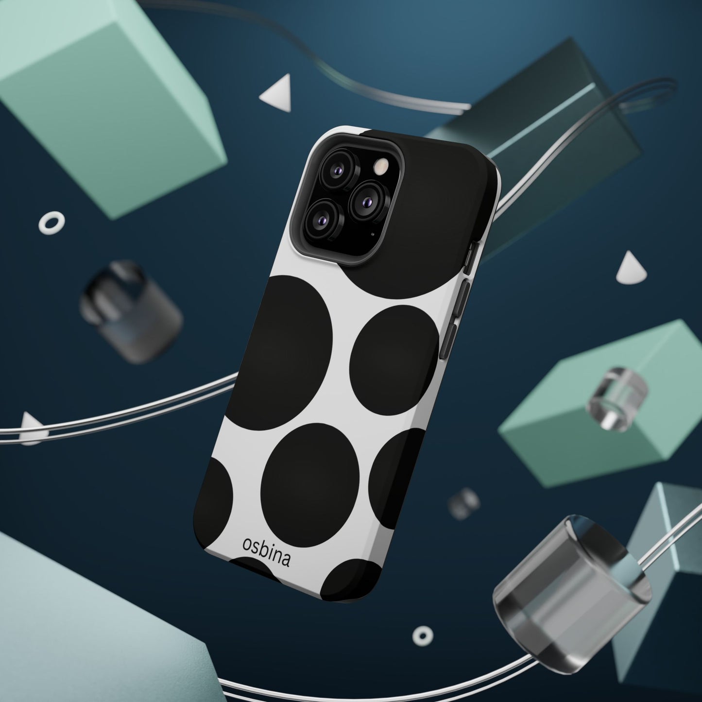 osbina | MagSafe compatible for iPhone | The Noir Bubbles Phone Case | Modern Muse Collection