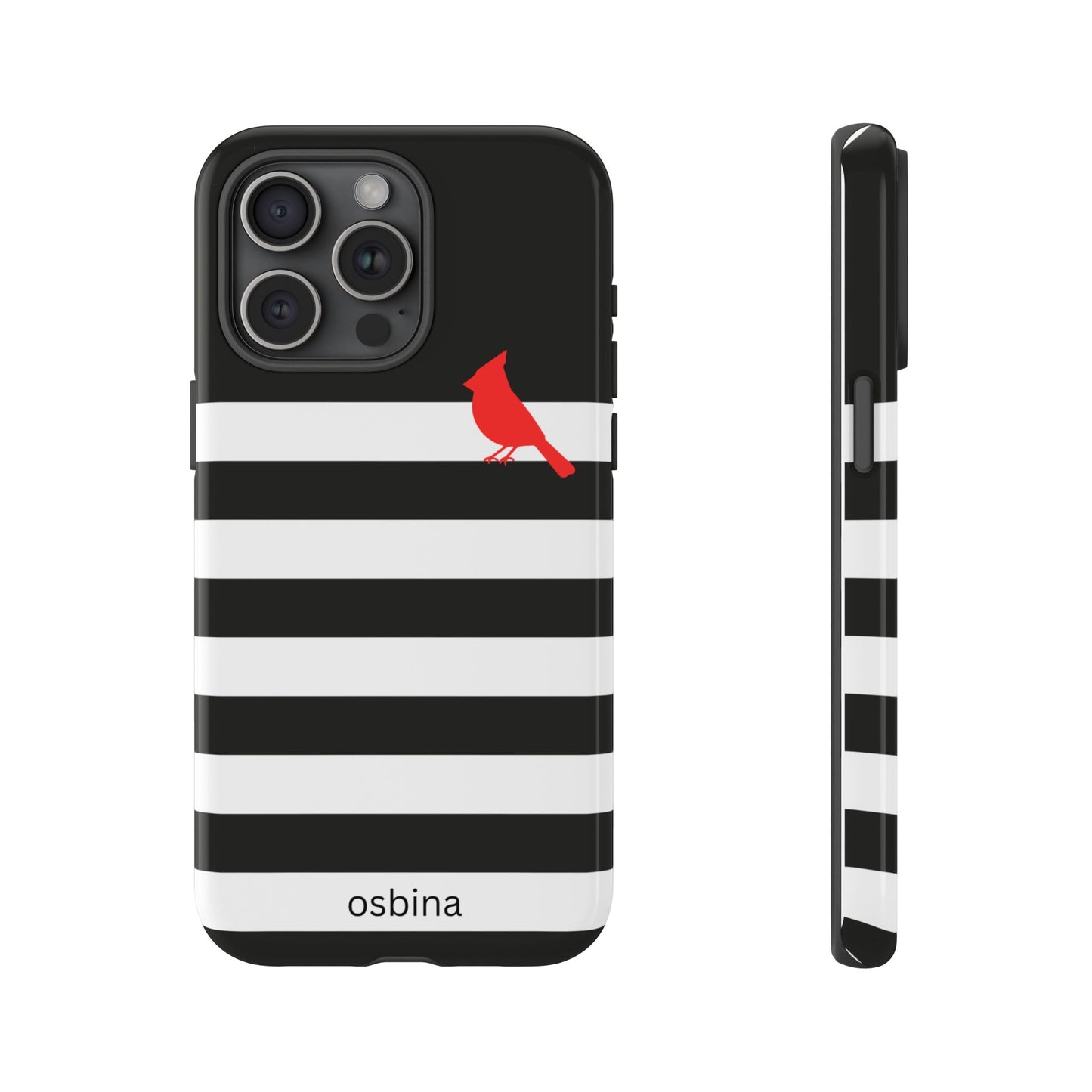 osbina | Redbird Edition Thinking of You Phone Case Black & White Stripe | Inspired By Collection