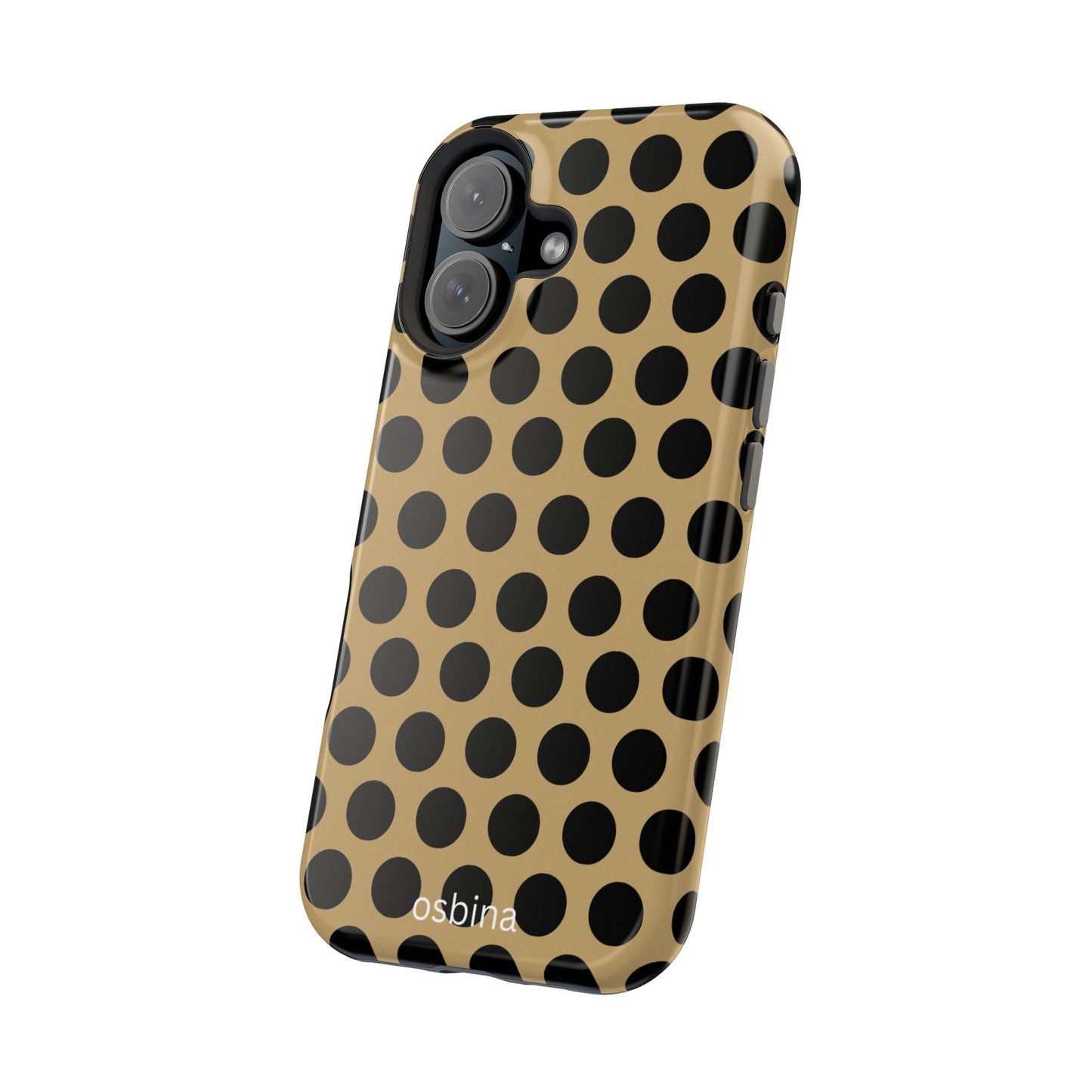 osbina | MagSafe compatible for iPhone | Camel Noir Dots Phone Case | Modern Muse Collection