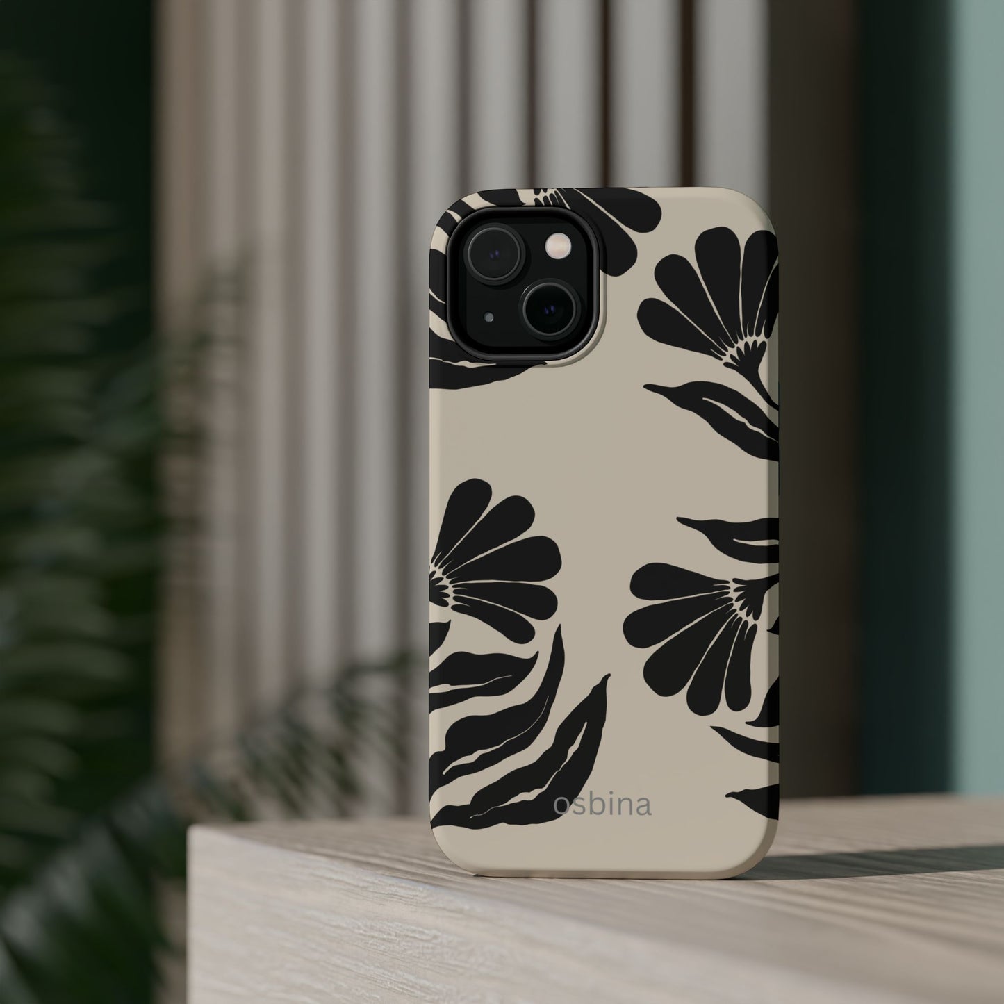 osbina | MagSafe compatible for iPhone | Obsidian Bloom Flower Phone Case | Modern Muse Collection