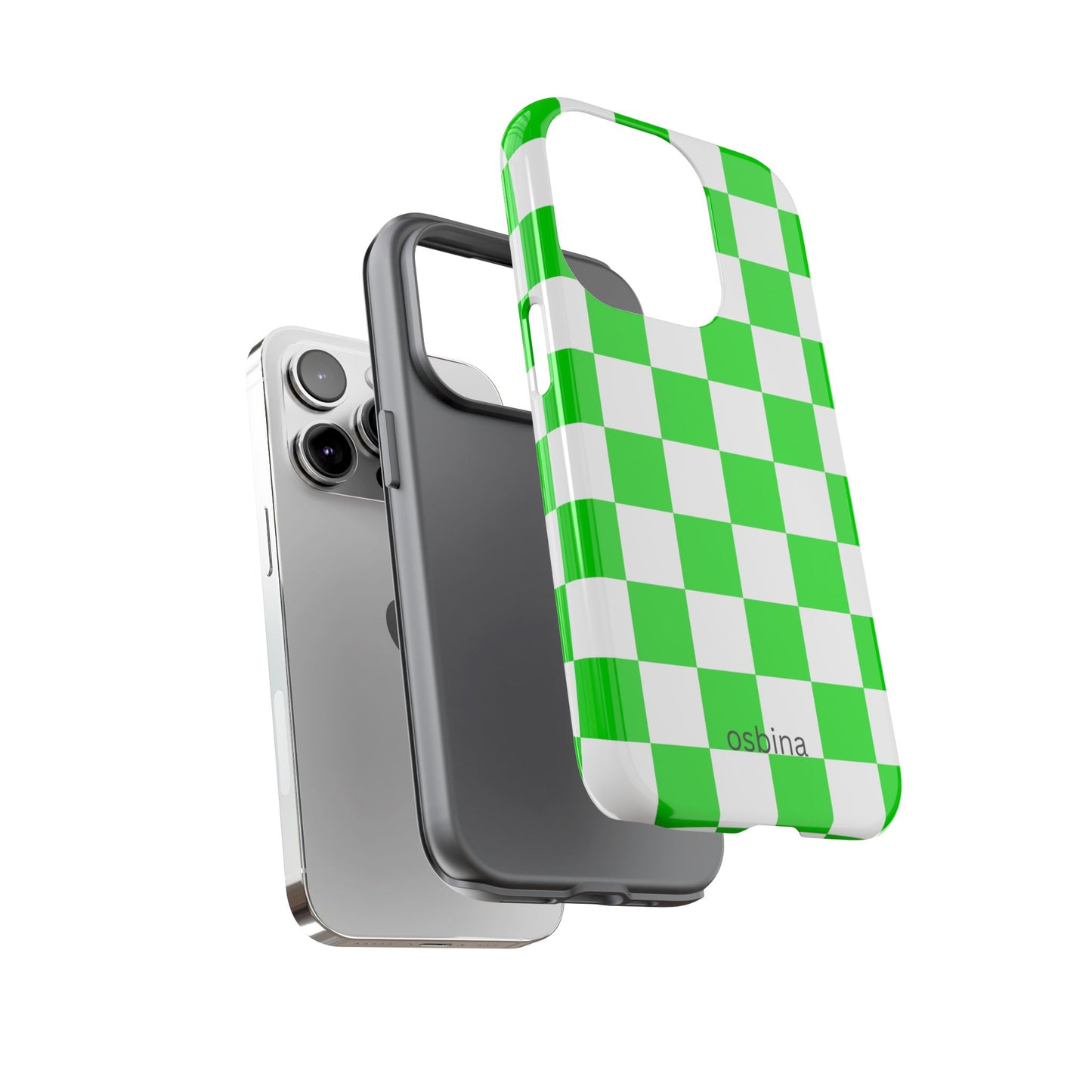 osbina | Neon Verdi Checks Phone Case | Color Edit Collection