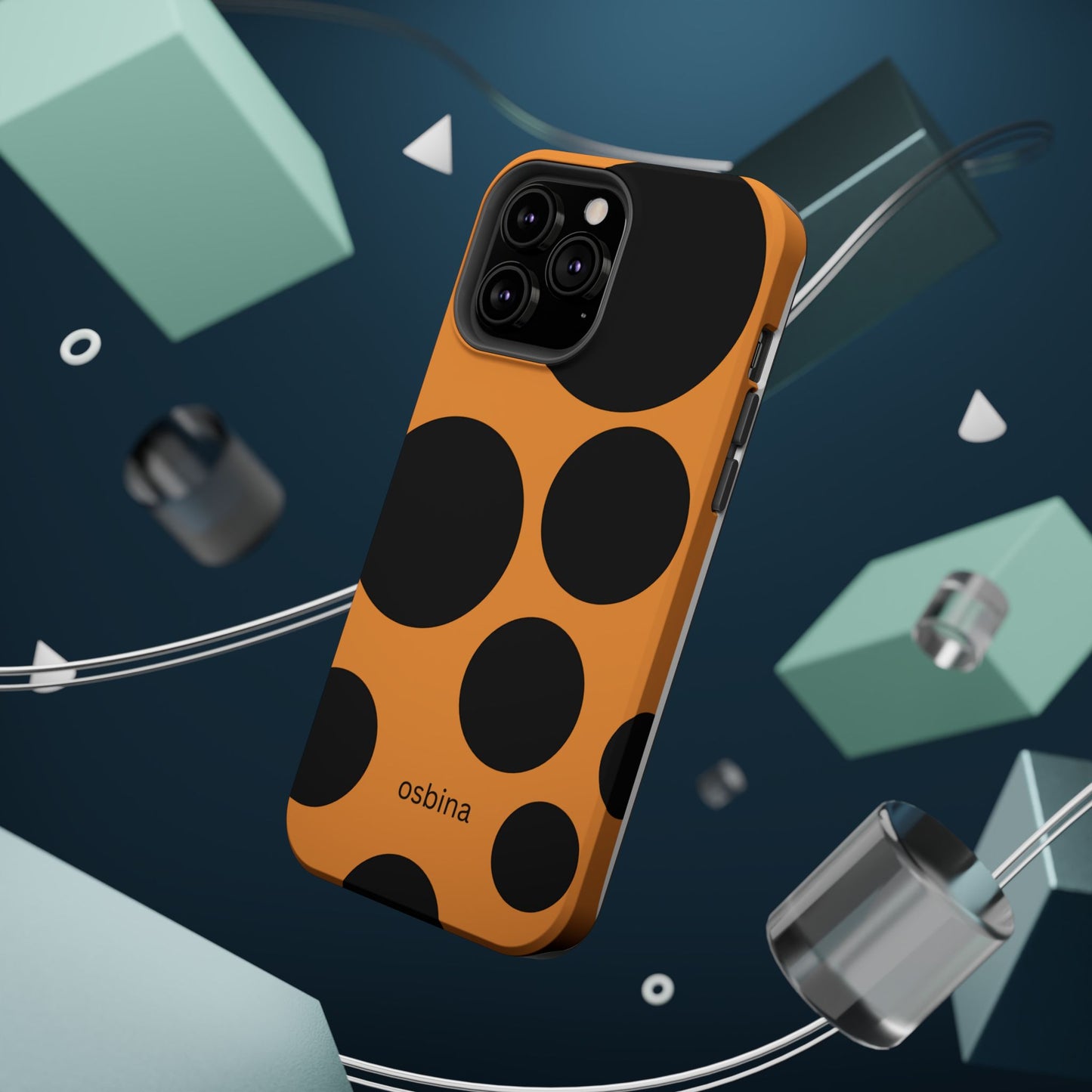 osbina | MagSafe Compatible for iPhone | The Bubble Statement Case in Orange + Black | The Season Collective