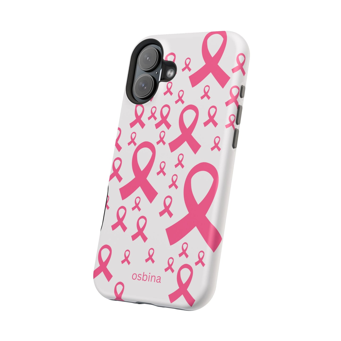 osbina | MagSafe compatible for iPhone | Limited Edition Strength in Ribbons Case in Light Pink + Soft Pink + Hot Pink | The Pink October Collection | Inspired By