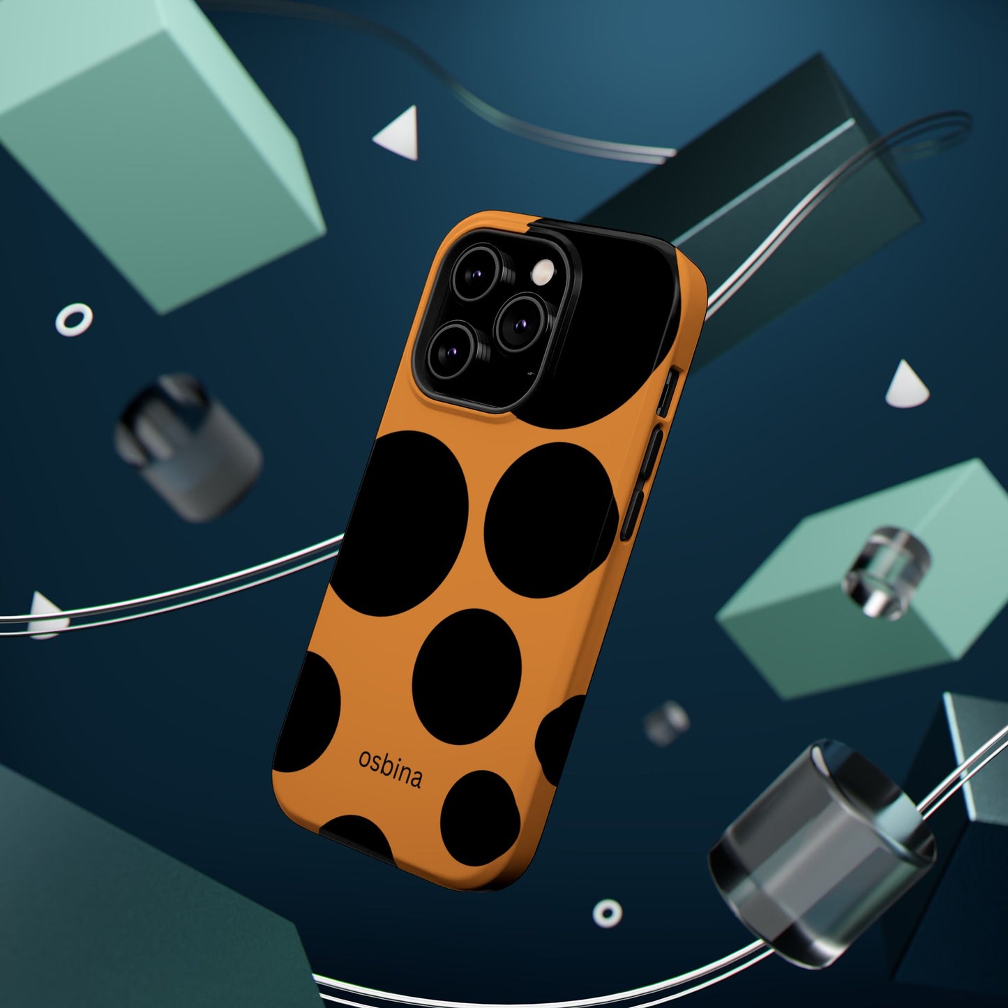 osbina | MagSafe Compatible for iPhone | The Bubble Statement Case in Orange + Black | The Season Collective