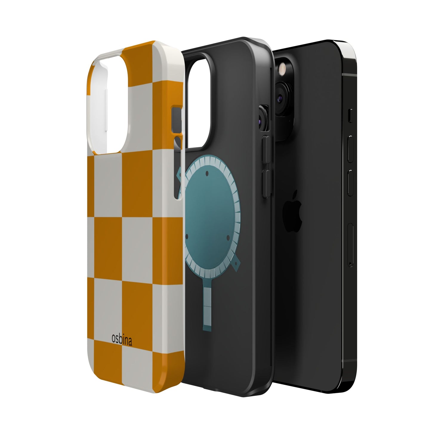 osbina | MagSafe Compatible for iPhone | Check You Out — The Orange + White Check Case | The Season Collective