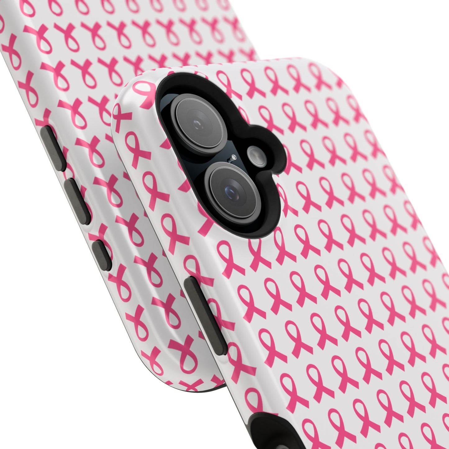 osbina | MagSafe compatible for iPhone | Limited Edition The Side By Side Pink Ribbons Case in Light Pink + Soft Pink + Hot Pink | The Pink October Collection | Inspired By