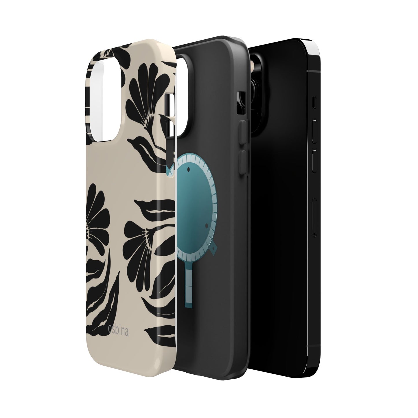 osbina | MagSafe compatible for iPhone | Obsidian Bloom Flower Phone Case | Modern Muse Collection