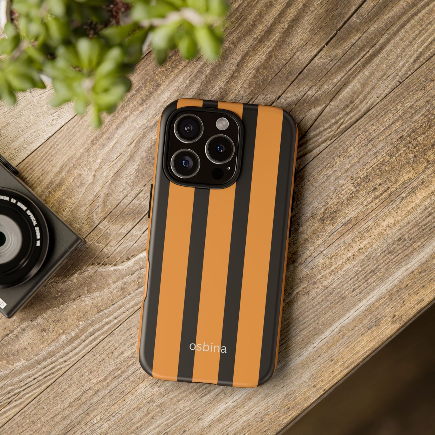osbina | The Statement Stripe Case in Black + Orange | The Season Collective