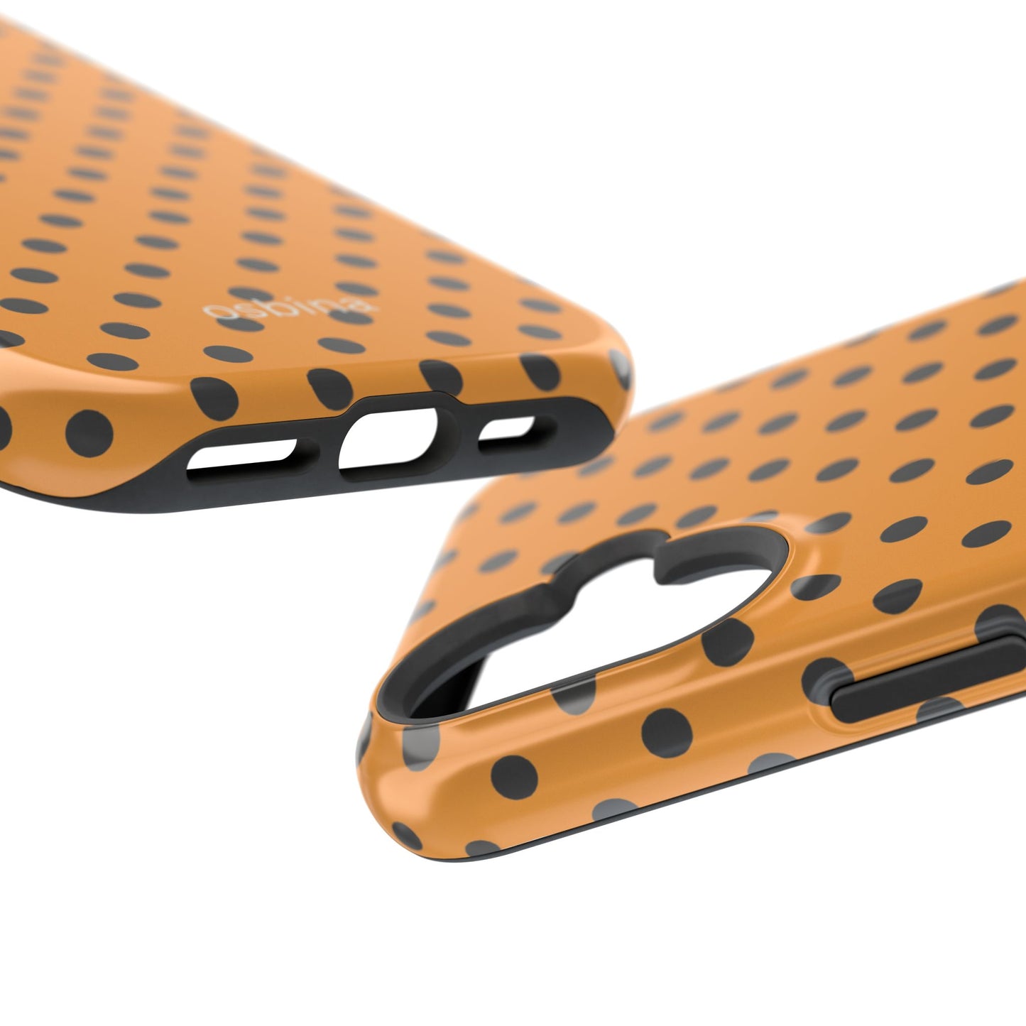 osbina | MagSafe Compatible for iPhone | Spot On Chic — The Orange + Black Polka Dot Case | The Season Collective