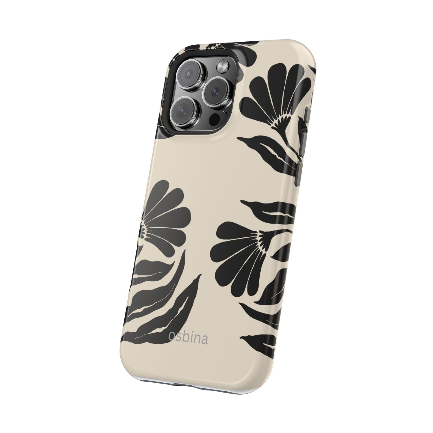 osbina | MagSafe compatible for iPhone | Obsidian Bloom Flower Phone Case | Modern Muse Collection