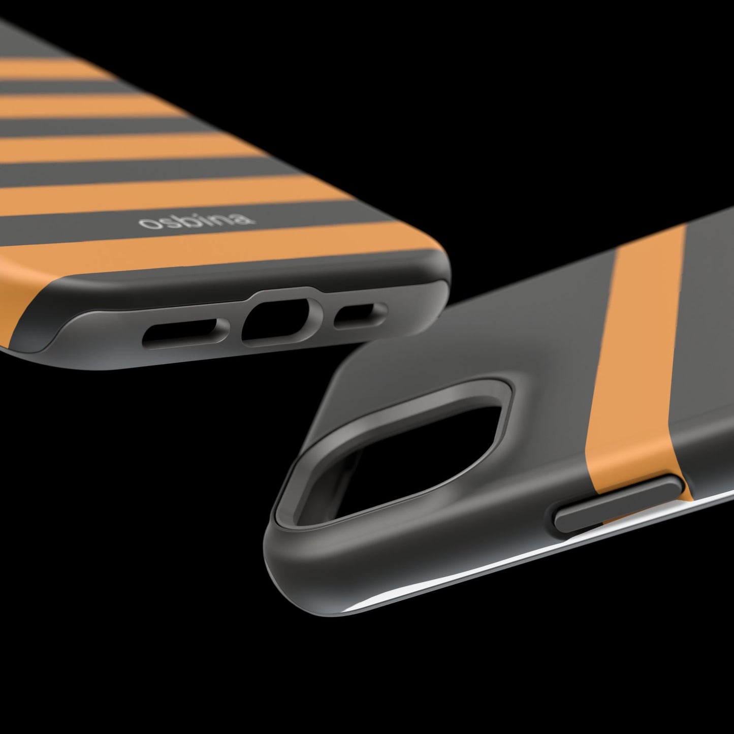 osbina | MagSafe Compatible for iPhone | The Horizon Stripe Case in Black + Orange | The Season Collective