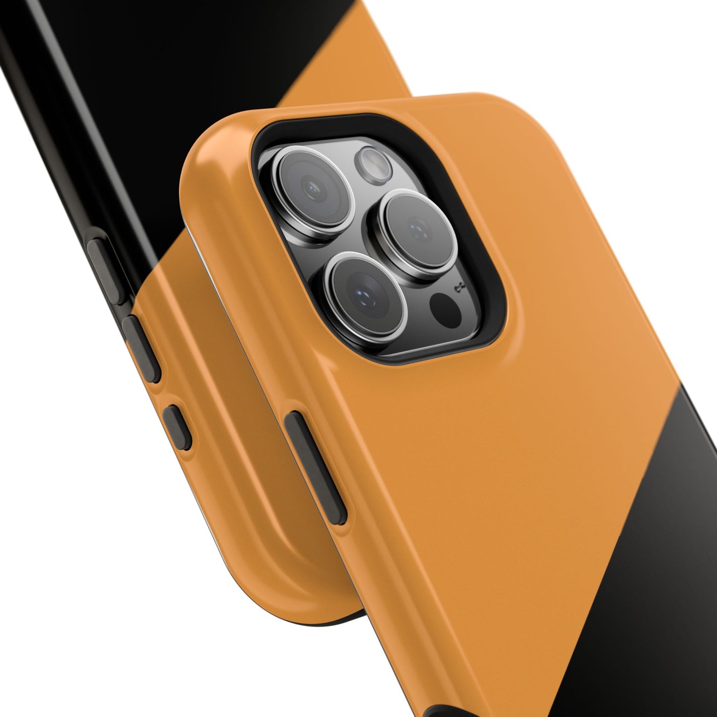 osbina | MagSafe Compatible for iPhone | Bold Moves Only — The Orange + Black Split Diagonal Case | The Season Collective