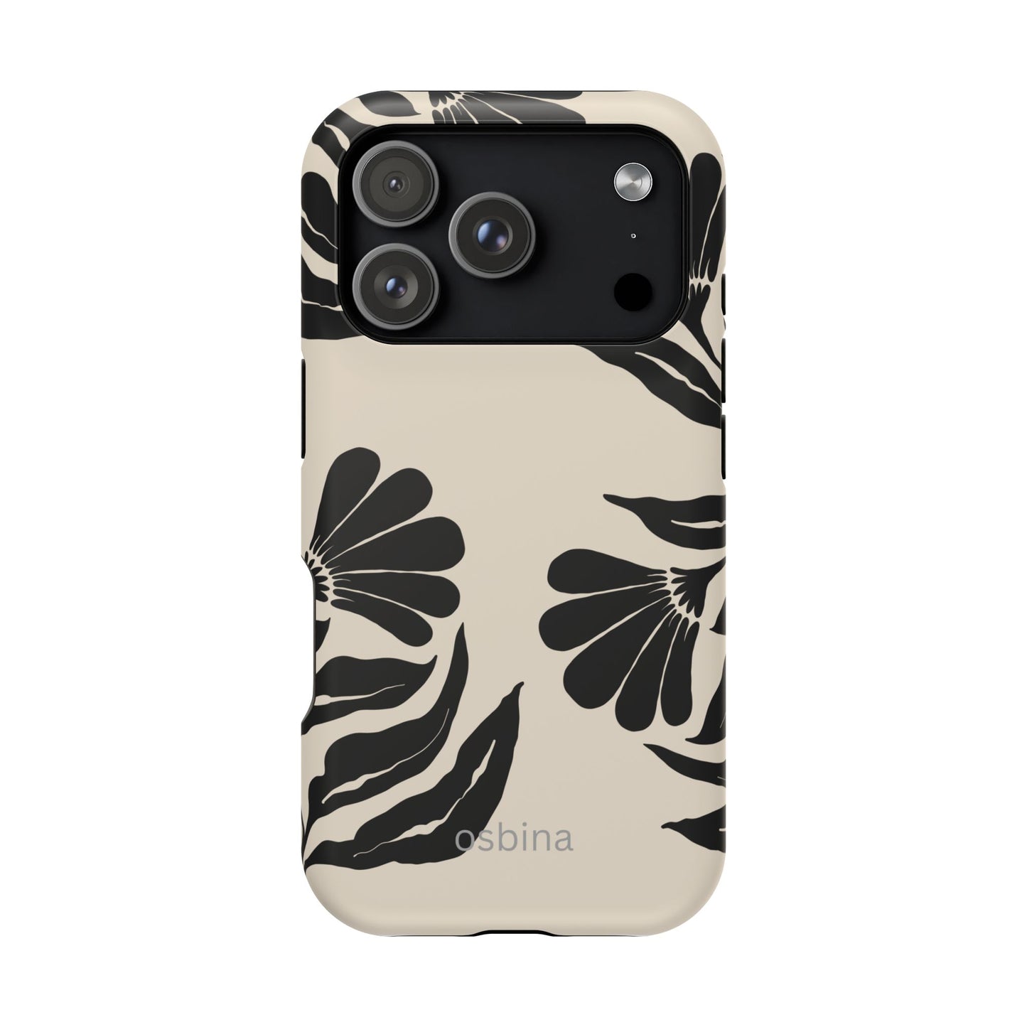 osbina | MagSafe compatible for iPhone | Obsidian Bloom Flower Phone Case | Modern Muse Collection