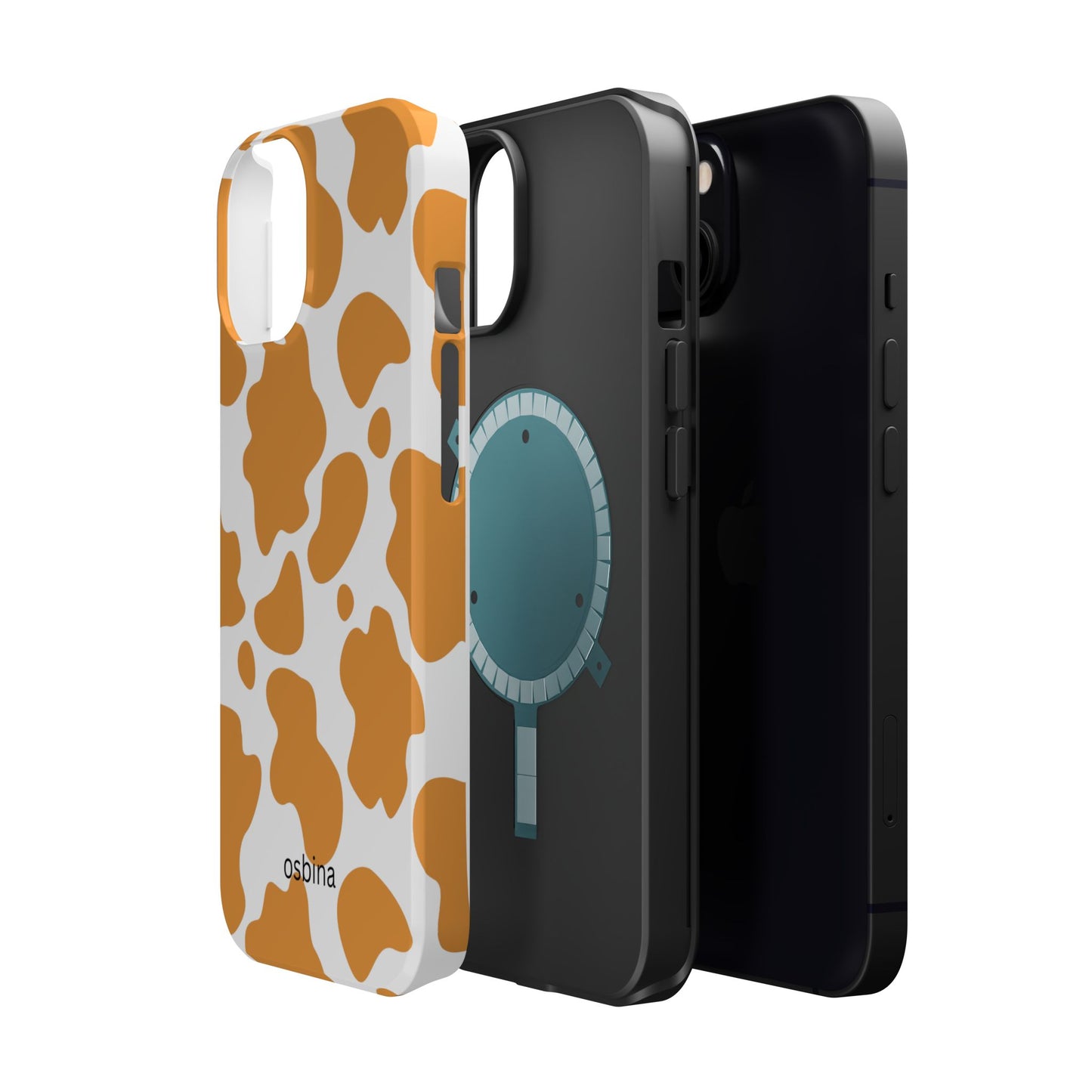 osbina | MagSafe Compatible for iPhone | Holy Cow, It’s Chic — The Orange Cow Print Case | The Season Collective