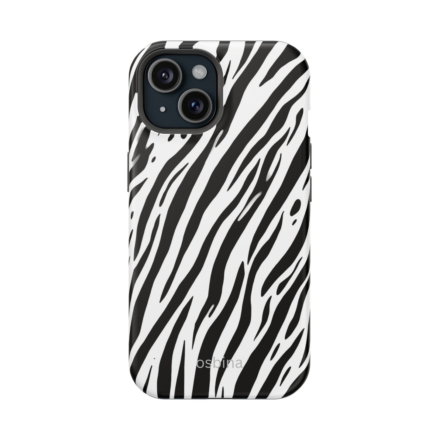 osbina | MagSafe Compatible for iPhone | The Bengal Bold Stripe Case in White + Black | The Season Collective