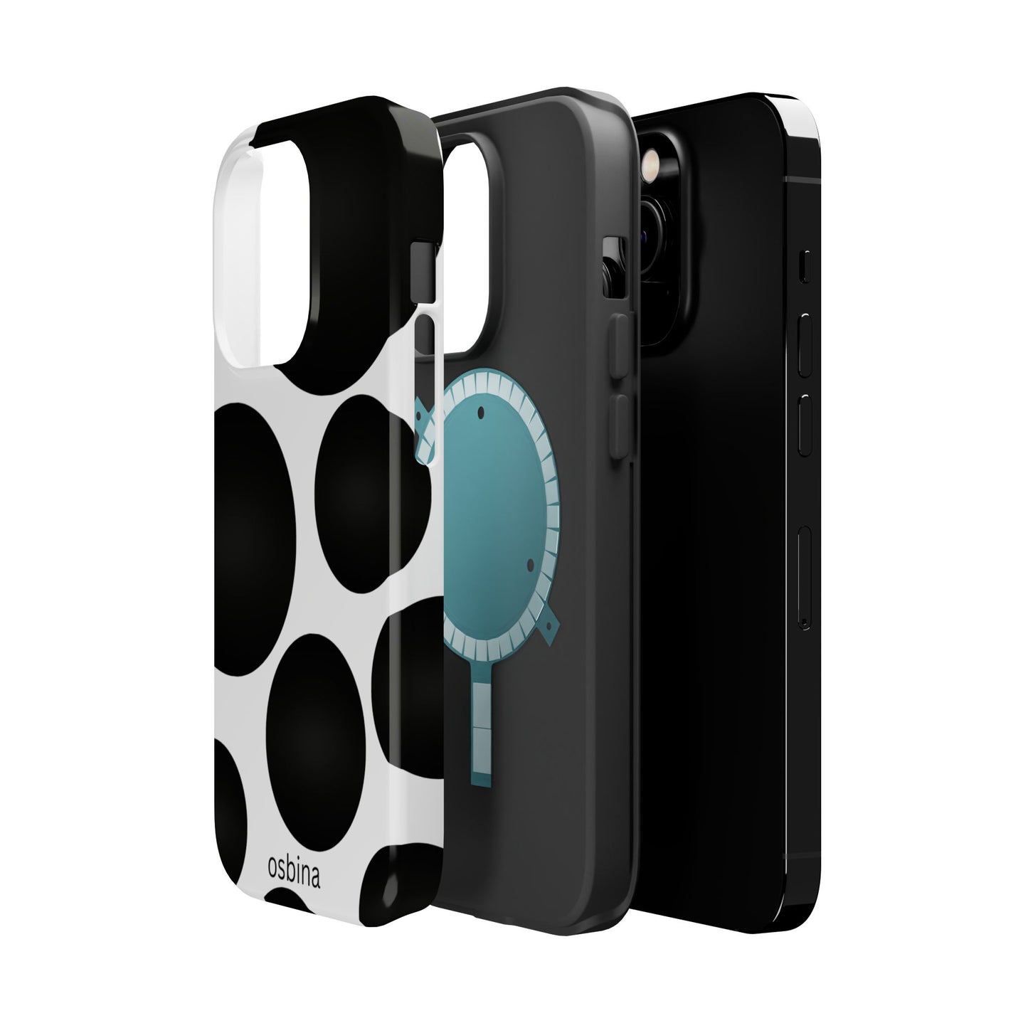 osbina | MagSafe compatible for iPhone | The Noir Bubbles Phone Case | Modern Muse Collection