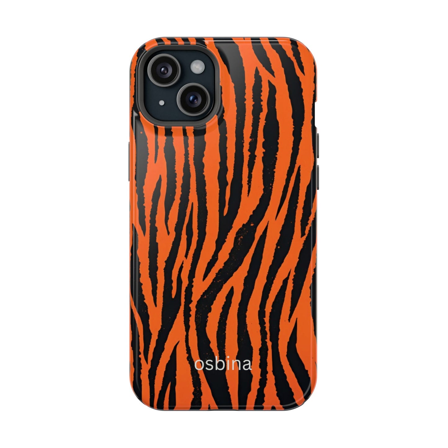 osbina | MagSafe Compatible for iPhone | Tiger, But Make It Chic — The Bengal Stripe Case in Orange + Black | The Season Collective