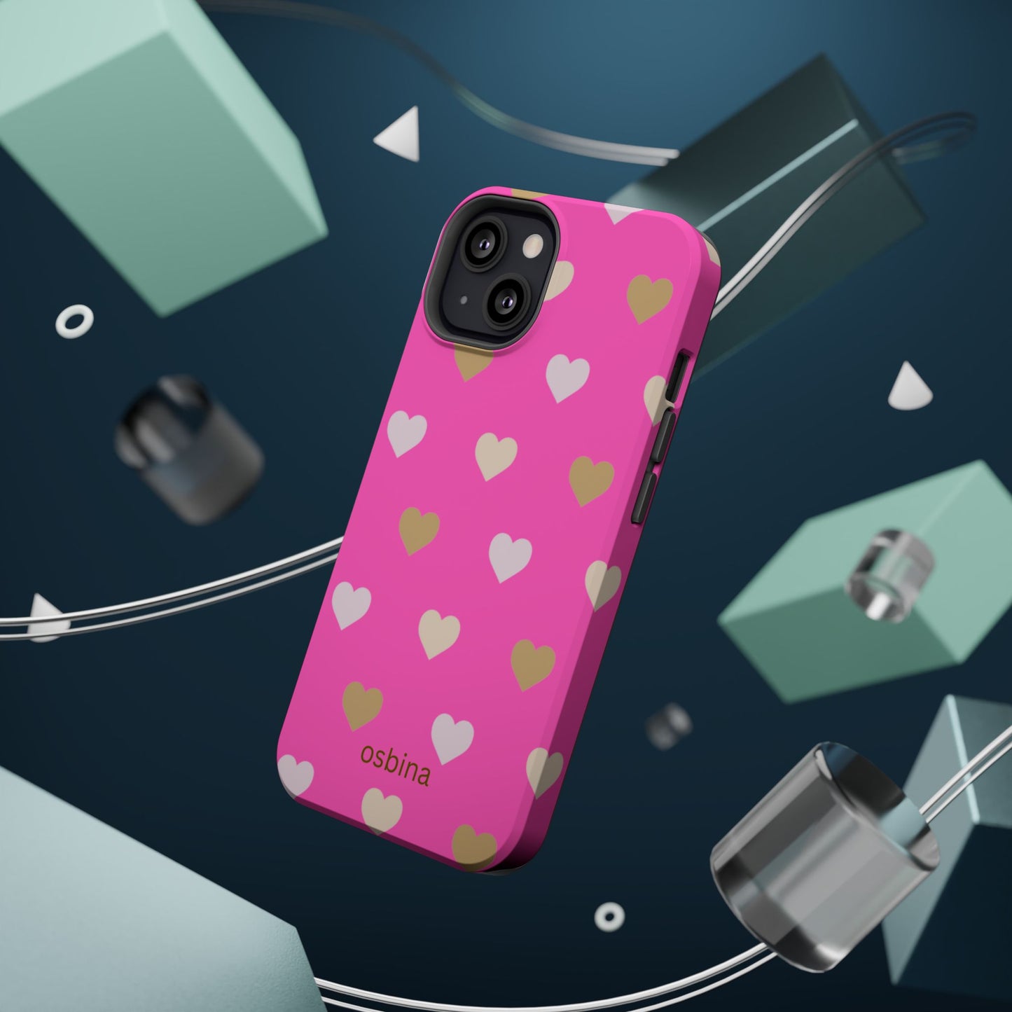 osbina | MagSafe compatible for iPhone | The Golden Hour Hearts Case | YAYOU Collection Supporting Shine Like Sable