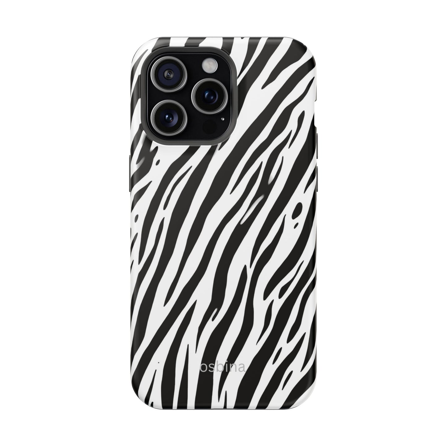 osbina | MagSafe Compatible for iPhone | The Bengal Bold Stripe Case in White + Black | The Season Collective