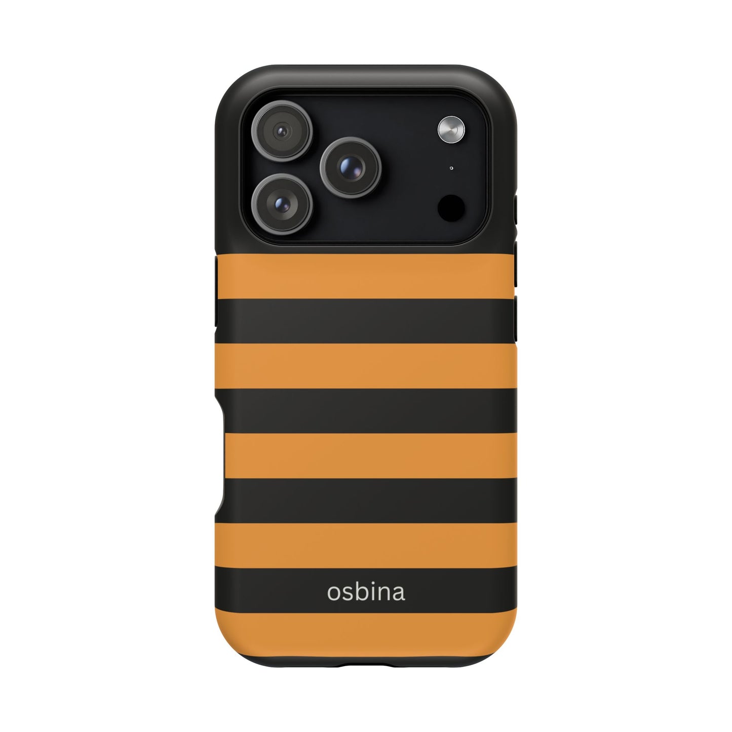 osbina | MagSafe Compatible for iPhone | The Horizon Stripe Case in Black + Orange | The Season Collective