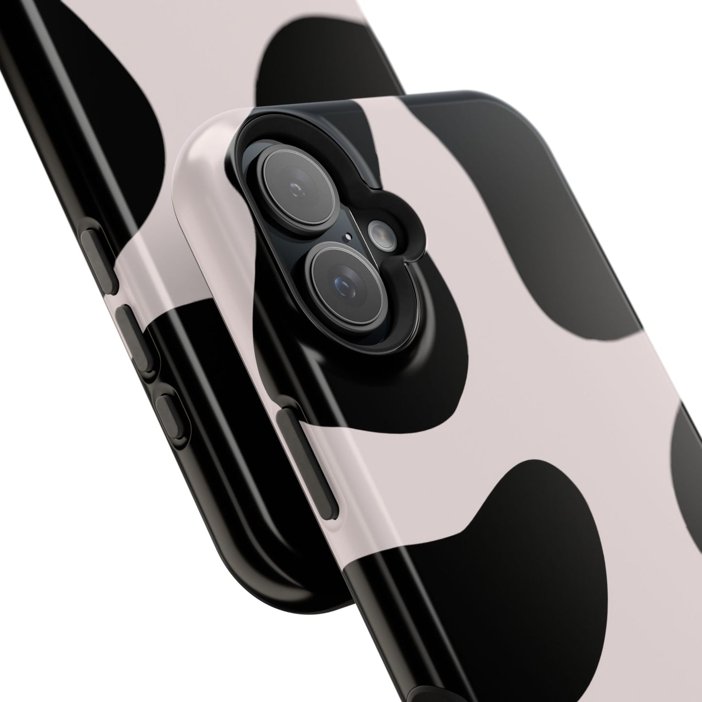 osbina | MagSafe compatible for iPhone | Prairie Chic Pink & Black Cow Print Phone Case | Modern Muse Collection