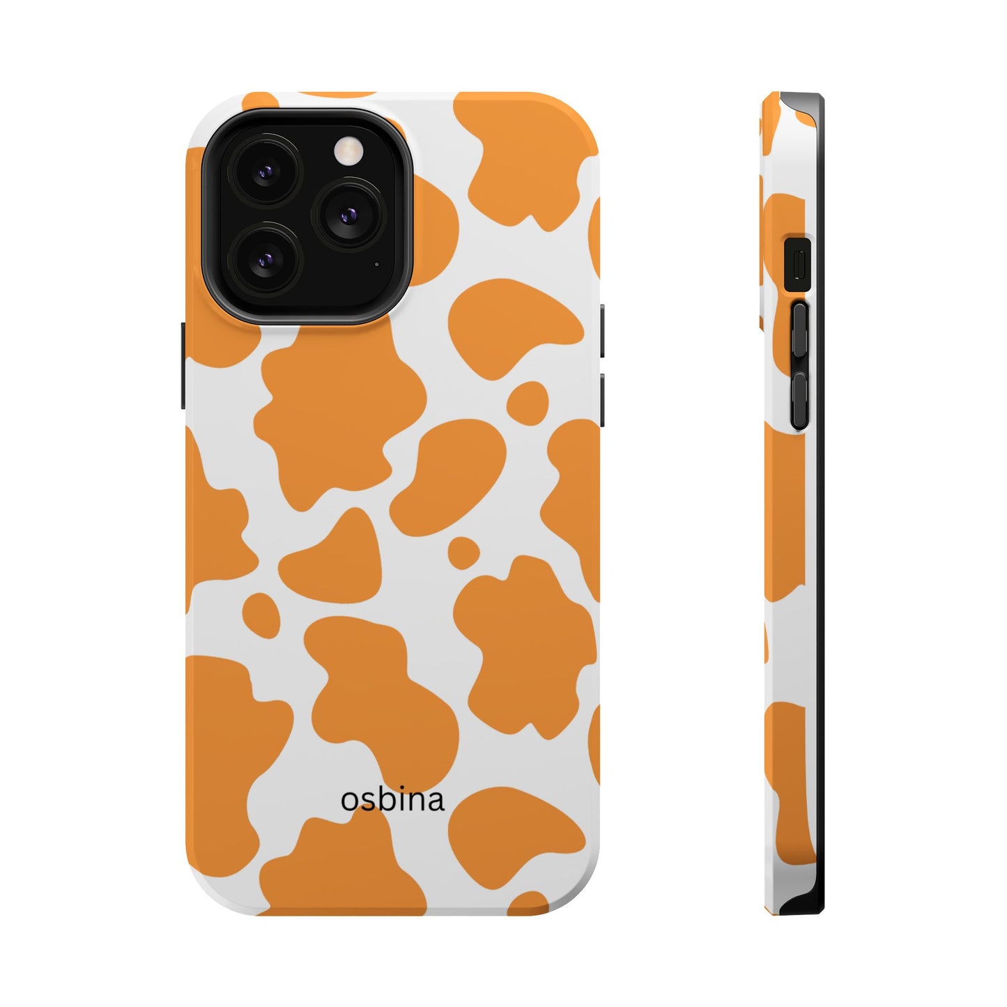 osbina | MagSafe Compatible for iPhone | Holy Cow, It’s Chic — The Orange Cow Print Case | The Season Collective