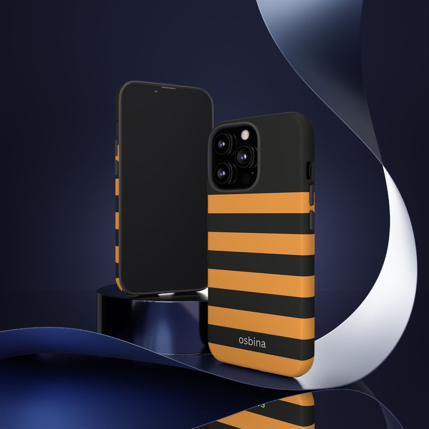 osbina | The Horizon Stripe Case in Black + Orange | The Season Collective