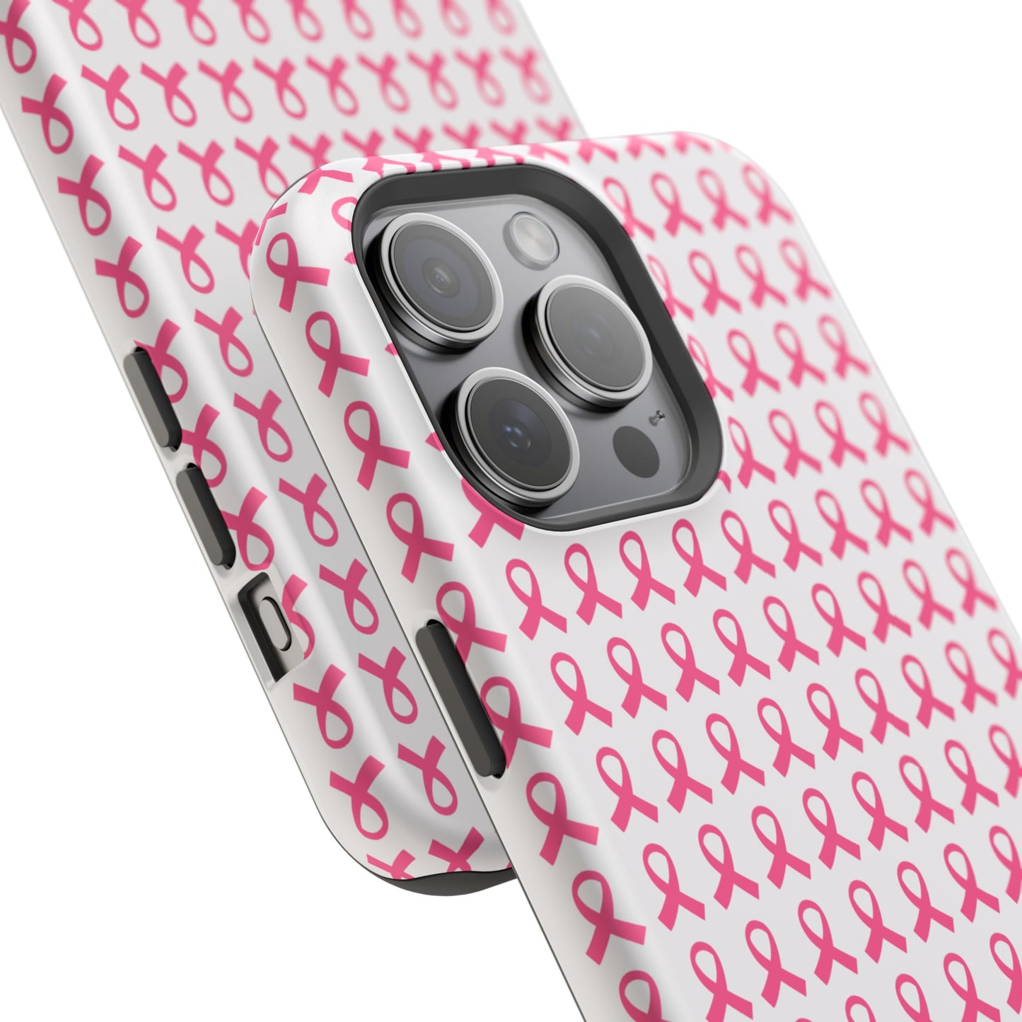 osbina | MagSafe compatible for iPhone | Limited Edition The Side By Side Pink Ribbons Case in Light Pink + Soft Pink + Hot Pink | The Pink October Collection | Inspired By