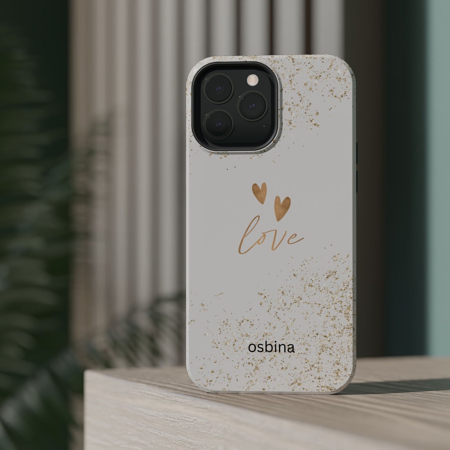 osbina | MagSafe compatible for iPhone | Golden Amour Phone Case | Modern Muse Collection