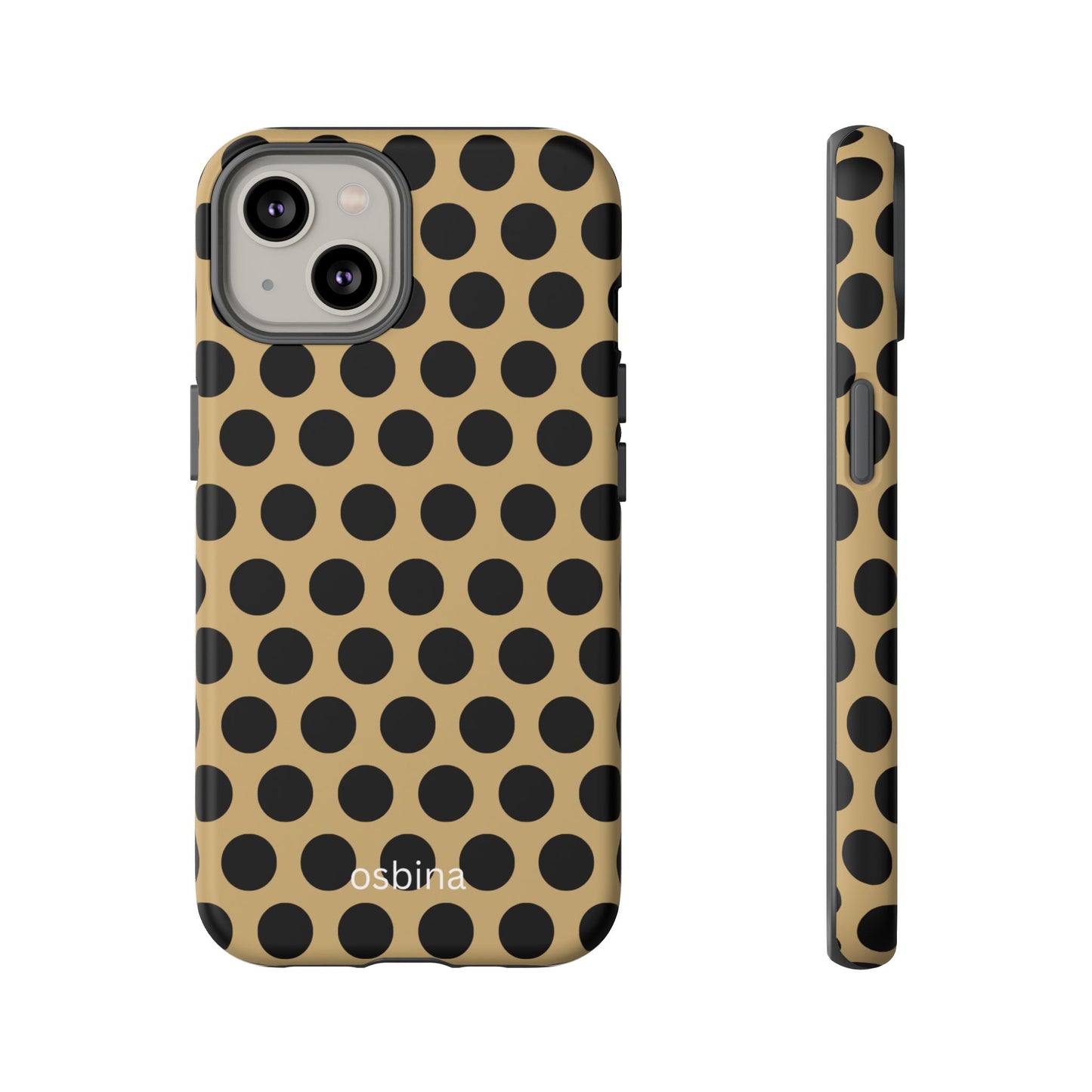 osbina | Camel Noir Dots Phone Case | Modern Muse Collection