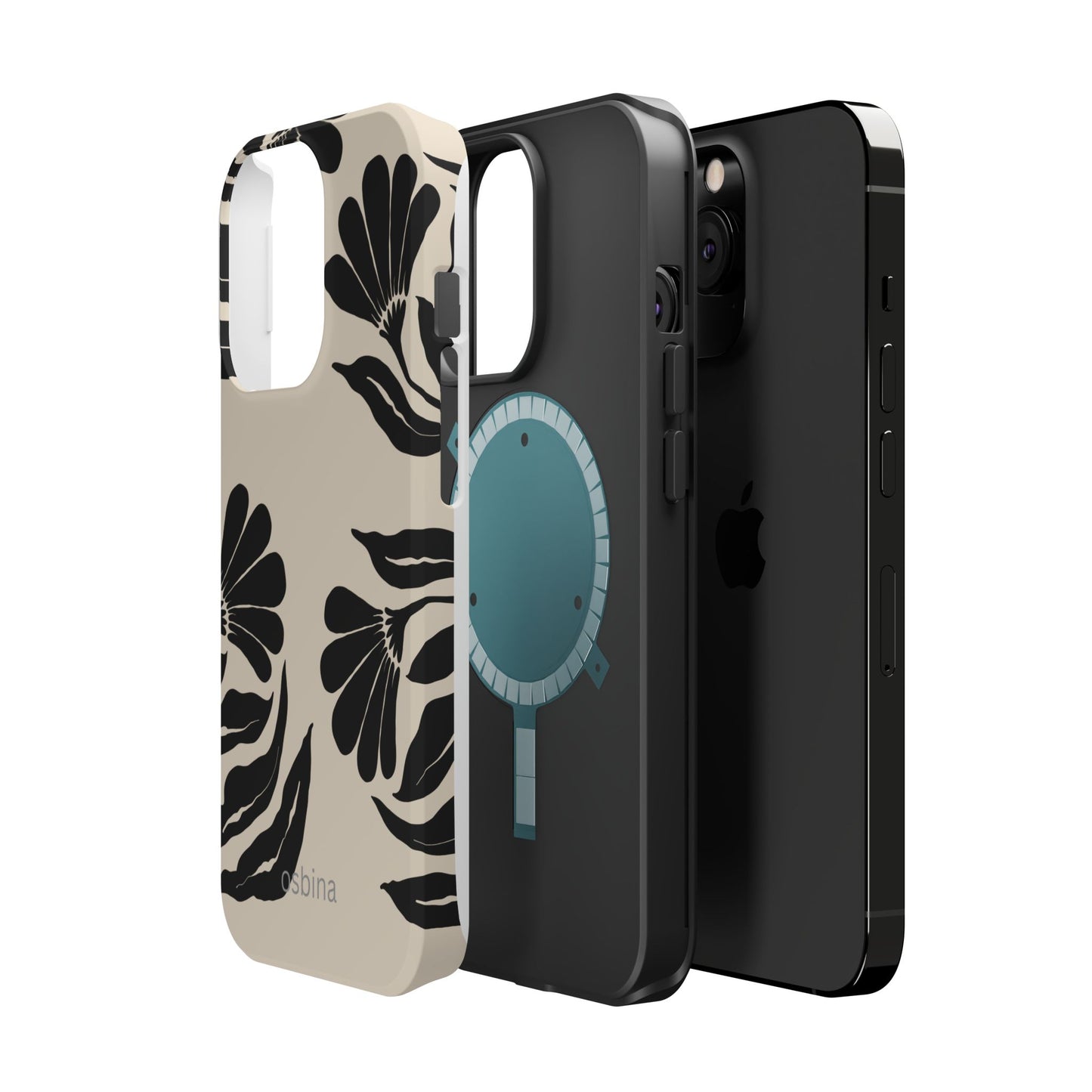 osbina | MagSafe compatible for iPhone | Obsidian Bloom Flower Phone Case | Modern Muse Collection