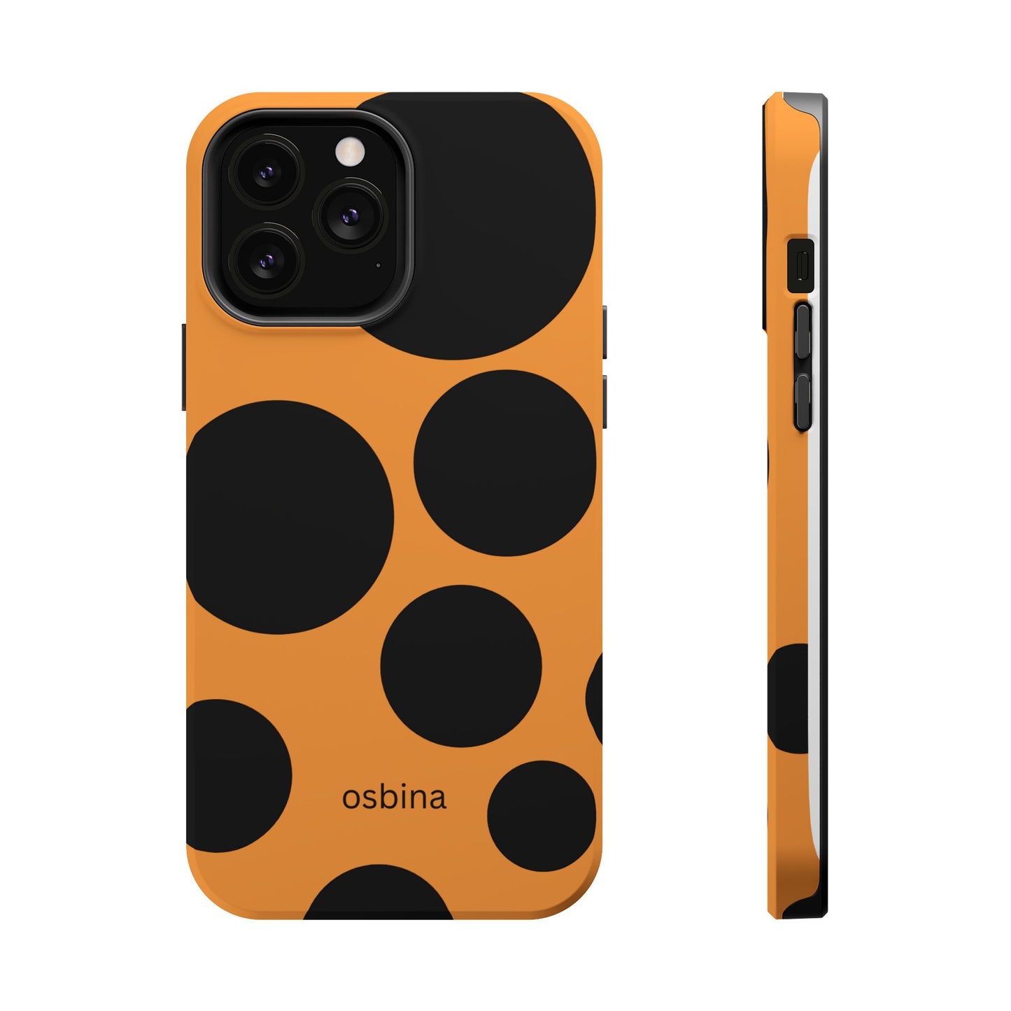 osbina | MagSafe Compatible for iPhone | The Bubble Statement Case in Orange + Black | The Season Collective