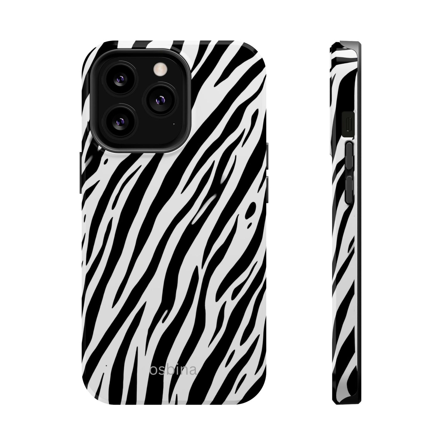 osbina | MagSafe Compatible for iPhone | The Bengal Bold Stripe Case in White + Black | The Season Collective