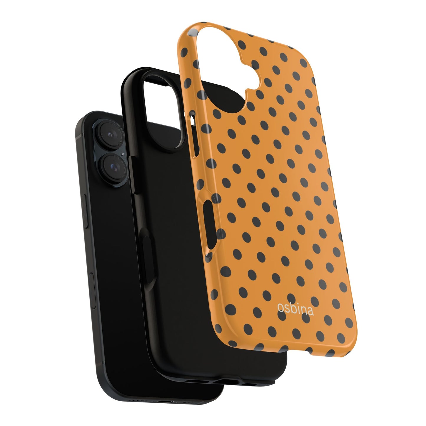 osbina | Spot On Chic — The Orange + Black Polka Dot Case | The Season Collective