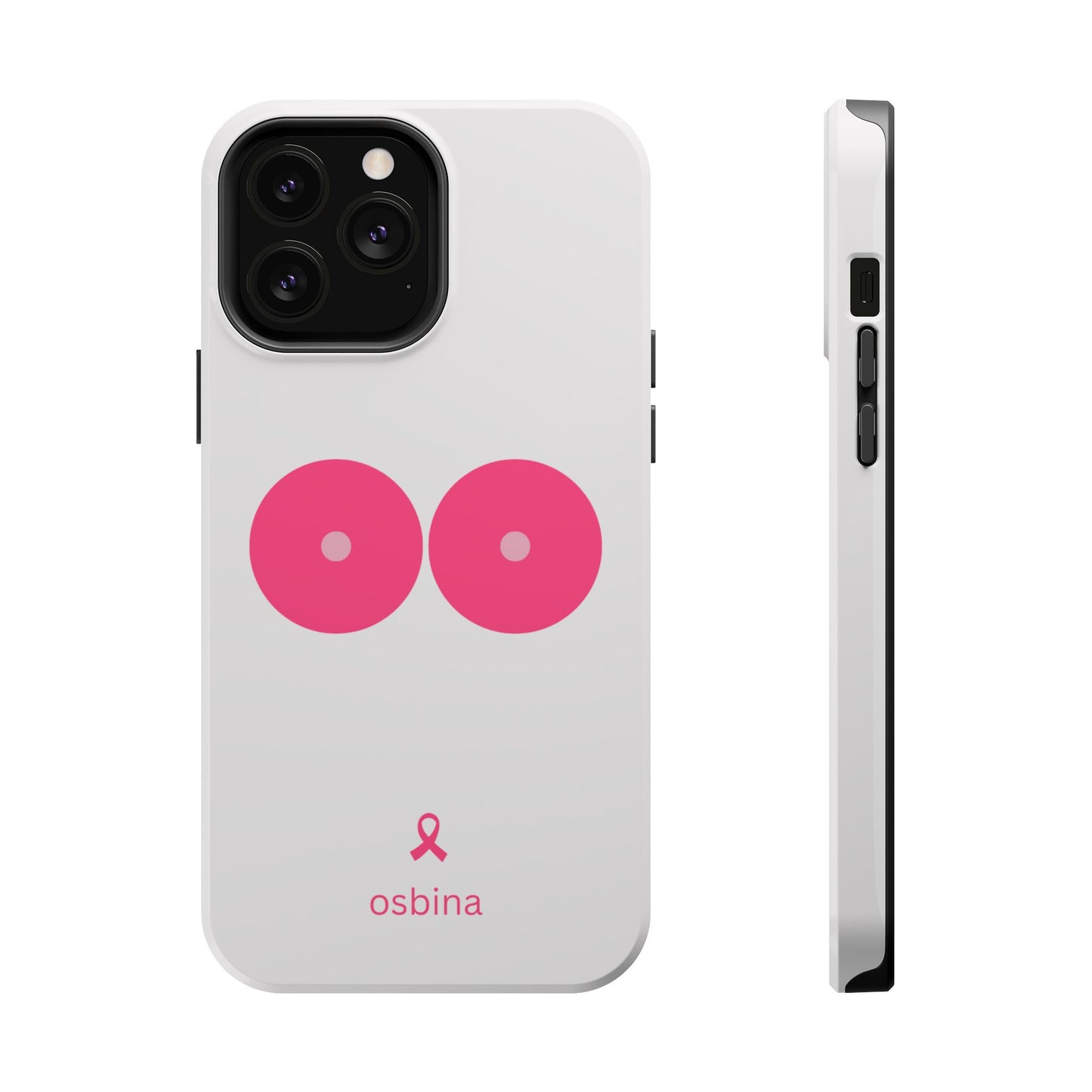 osbina | MagSafe compatible for iPhone | Limited Edition The Check Your Tatas Case in Light Pink + Soft Pink + Hot Pink | The Pink October Collection | Inspired By
