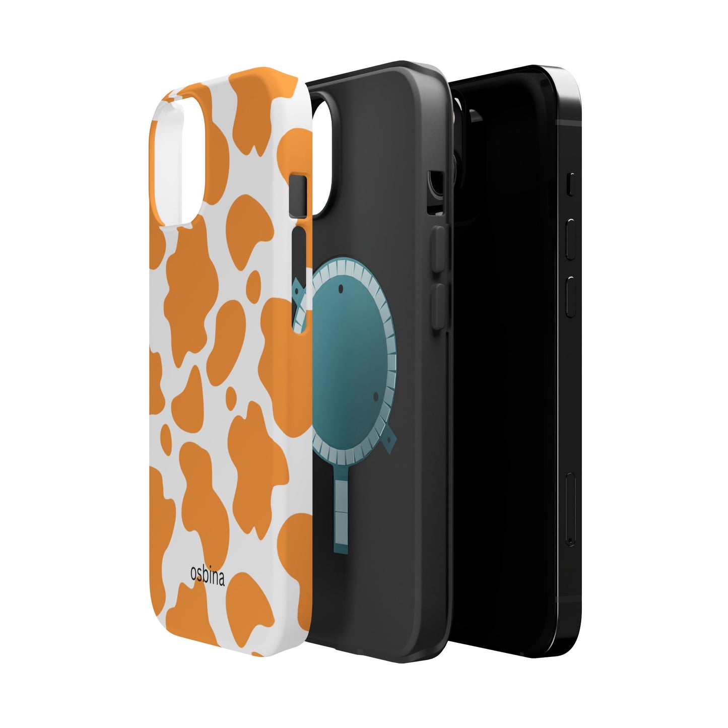 osbina | MagSafe Compatible for iPhone | Holy Cow, It’s Chic — The Orange Cow Print Case | The Season Collective