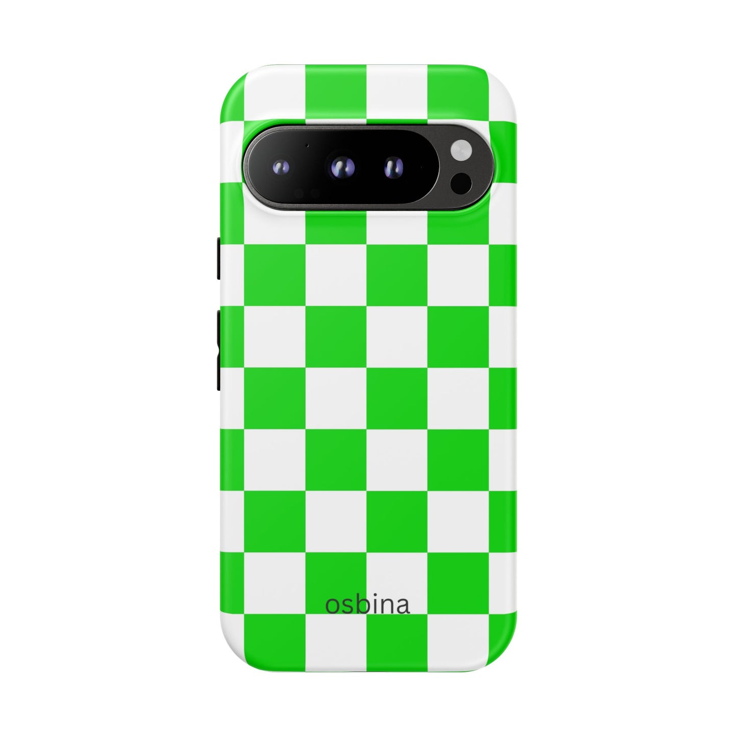 osbina | Neon Verdi Checks Phone Case | Color Edit Collection