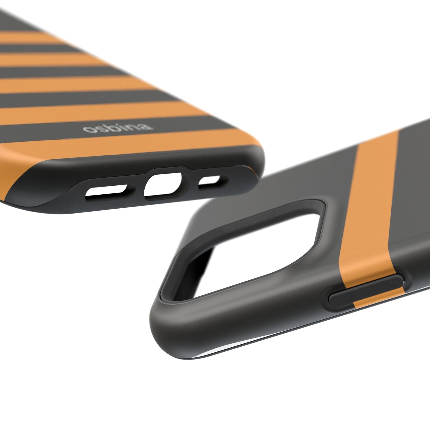 osbina | MagSafe Compatible for iPhone | The Horizon Stripe Case in Black + Orange | The Season Collective