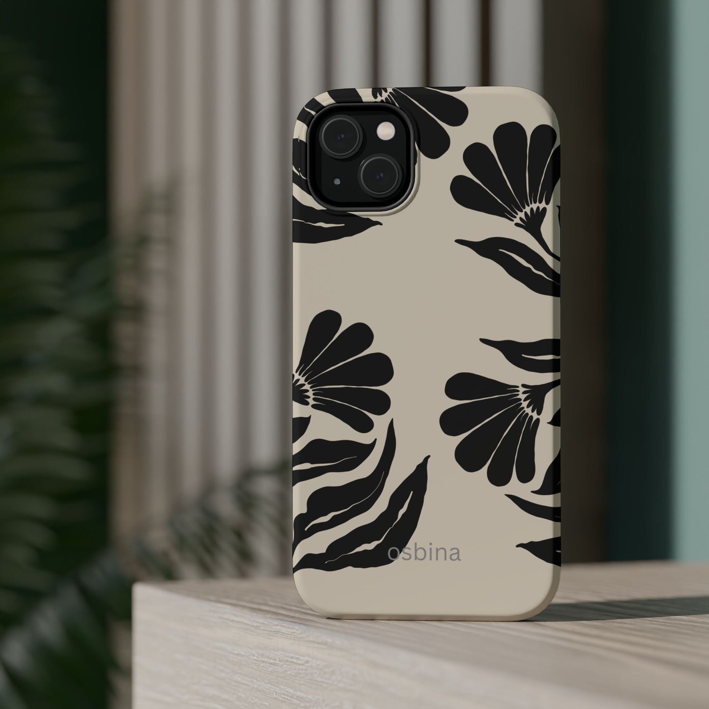 osbina | MagSafe compatible for iPhone | Obsidian Bloom Flower Phone Case | Modern Muse Collection