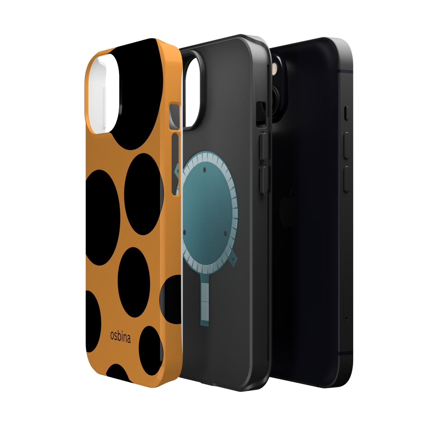 osbina | MagSafe Compatible for iPhone | The Bubble Statement Case in Orange + Black | The Season Collective