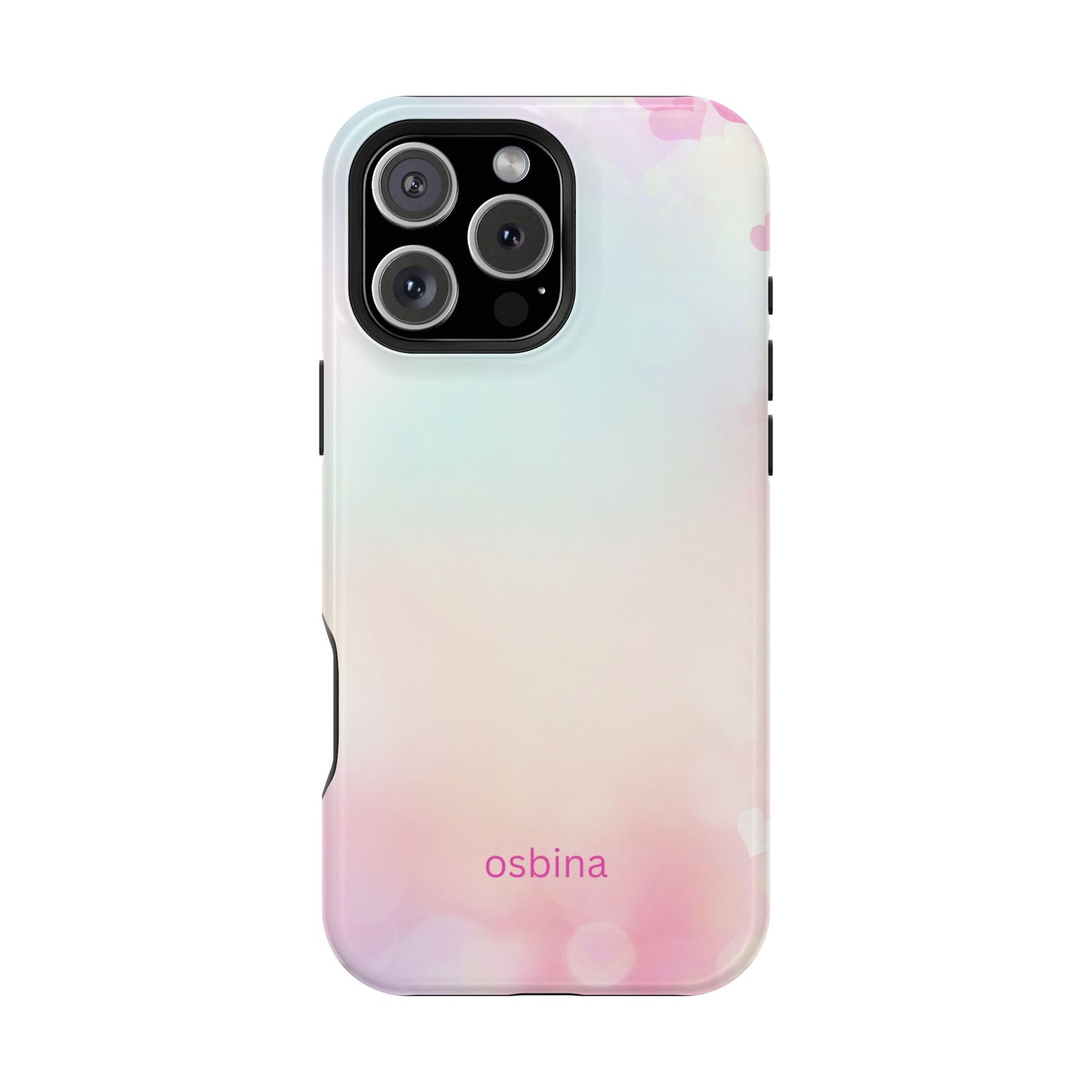 osbina | MagSafe compatible for iPhone | The Cotton Candy Hearts Case | YAYOU Collection Supporting Shine Like Sable