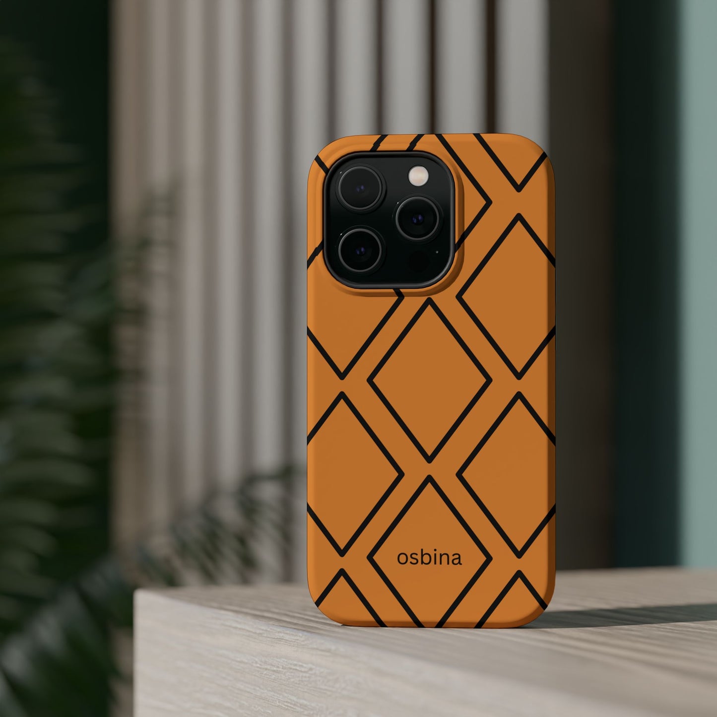 osbina | MagSafe Compatible for iPhone | Diamonds Are Your Phone’s Best Friend — The Orange + Black Diamond Case | The Season Collective