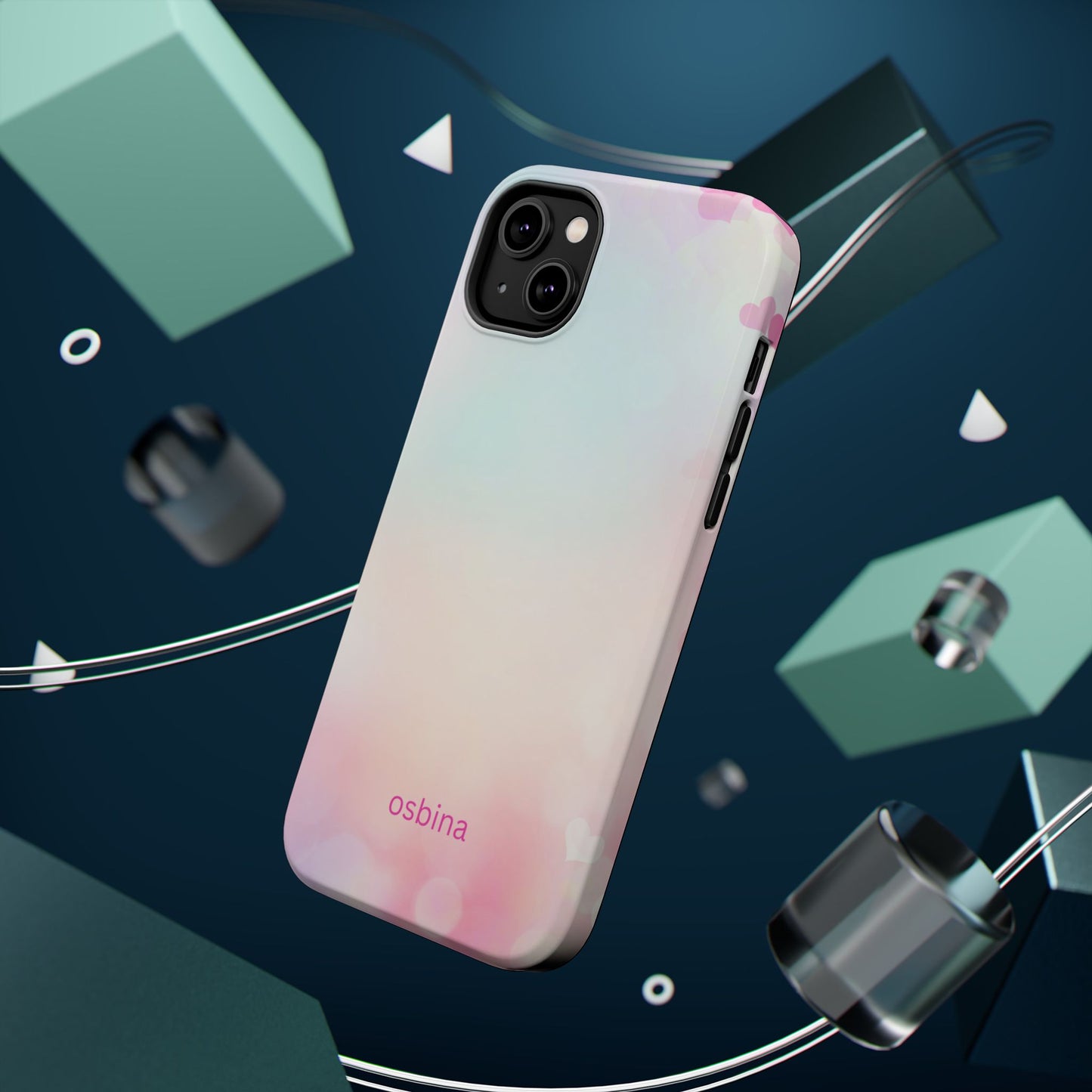osbina | MagSafe compatible for iPhone | The Cotton Candy Hearts Case | YAYOU Collection Supporting Shine Like Sable